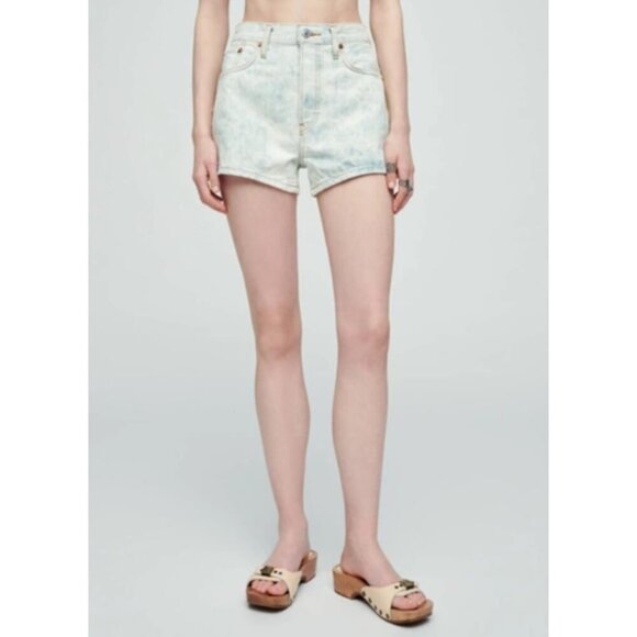 RE/DONE 70s High Rise Short – Sunbleach Vintage-Fade Denim Size 26 NWT - Picture 1 of 16